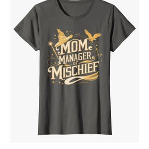 Mom Manager of Mischief Magic Themed Funny Tee T-Shirt. M