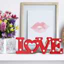 Love Sign with Lights - Valentines Day Decoration - Love Marquee Letters - Romantic Lighted Table Top Decor for Wedding & Home - Red - CHEERIN, 11.8 inches x 4.1 inches