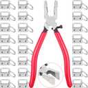 Key Fob Hardware Set, Shynek 50PCS Lanyard Key Fob Hardware 1 Inch with Key Fob Pliers Tool for Keychain and Wristlet Clamp Hardware Supplies