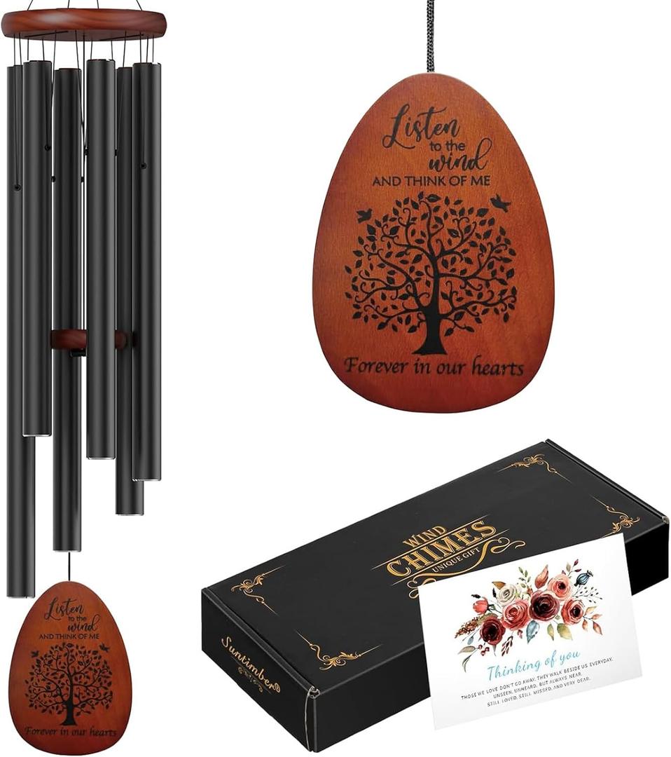 Tree of Life Memorial Wind Chimes for Loss of Loved One, Wind Chimes in Memory of a Loved One for Outside, Memorial & Sympathy Gifts for Bereavement,Condolence,Funeral