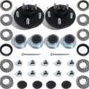 iBroPrat 2 Sets Trailer Hub Kit  Bolt 4.5, Trailer Axle Kit for 2000 lb 5 Lug Trailer Hub Fits 1" and 1-1/16" Spindle with Extra Dust Cap and Rubber Plug