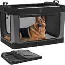 Feandrea Collapsible Dog Crate, Portable Oxford Fabric Pet Carrier, 42-Inch