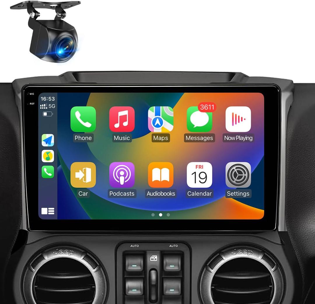 Android 13 Car Stereo for Jeep Wrangler JK 2008-2017 Dodge Ram 1500 2500 Grand Cherokee, 4GB+64GB 10 Inch Incell Touchscreen Radio with Wireless CarPlay Android Auto GPS Bluetooth WiFi Backup Camera