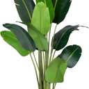 Artificial Bird of Paradise Plant 7Ft Fake Tropical Palm Tree with 17Trunks Faux Banana Leaf Trees in Pot for Home Indoor Outdoor Office Modern Decor Housewarming (1pack)