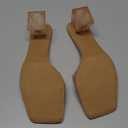 Nanbei zuo, Women's Clear Heeled Sandals Square Toe Slip On Chunky Sandal 43