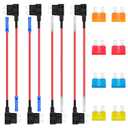 Standard Add a Circuit Fuse Tap APR ATC 12V Automotive Replacement Holder Adapter Fuses Taps Connector ATO ATS 12 Volt with 8Pcs 5 10 15 20A Car Blade FusePack of 16pcs