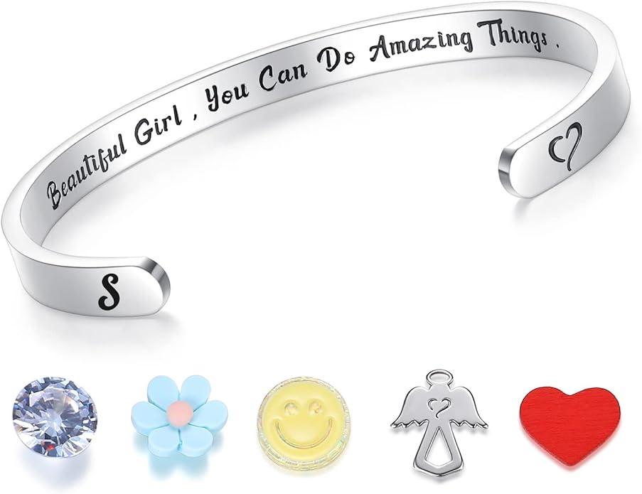 SAM & LORI Personal Bracelets for Teens/Women-Inspirational Jewelry Gifts (Various Designs) for Daughter/Sister/Mom/Friends-Adjustable Bracelet in a Pretty Gift Box