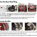 14 Inch Hubcaps with Adjustable Steel Retention Rings, Premium ABS Universal Fit, Set of 4 Wheel Covers (Silver-Black)
