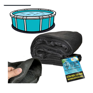 Upgrade Thicken 12ft Round Pool Liner Pad for Above Ground Pool, 300g/㎡ Seamless Swimming Pool Mat, Under Pool Padding, Puncture Protection, Extend Liner Life, Durable Geotextile Material Eco-Friendly