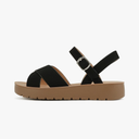 Soda CHESTER ~ Women Flat Sandals Flatform Ankle Buckle Criss Cross Band Straps Sandals Shoes, 6.5