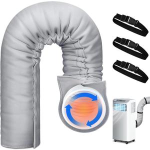 Air Conditioner Hose Cover Wrap, Portable AC Hose Insulation Sleeve Fits for 5" & 5.9" Diameter Exhaust Hose, Insulated Hoses Duct Vent Cover with 3 Adjustable Straps, 59" L x 21" W