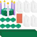 Eaasty 24 Set Christmas Advent Wreath Craft Kits Stand up Advent Tissue Paper Wreath Craft with Christ Peace Joy Love Hope Candle Paper DIY Holly Leaves Tissue for Christmas Activities