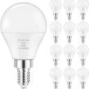 GGOYING E12 LED Candelabra Bulbs 60W Equivalent, 600LM Daylight White 5000K Chandelier Light Bulb, 85+ CRI Non-Dimmable Candle Small Base Bulbs, 12-Pack