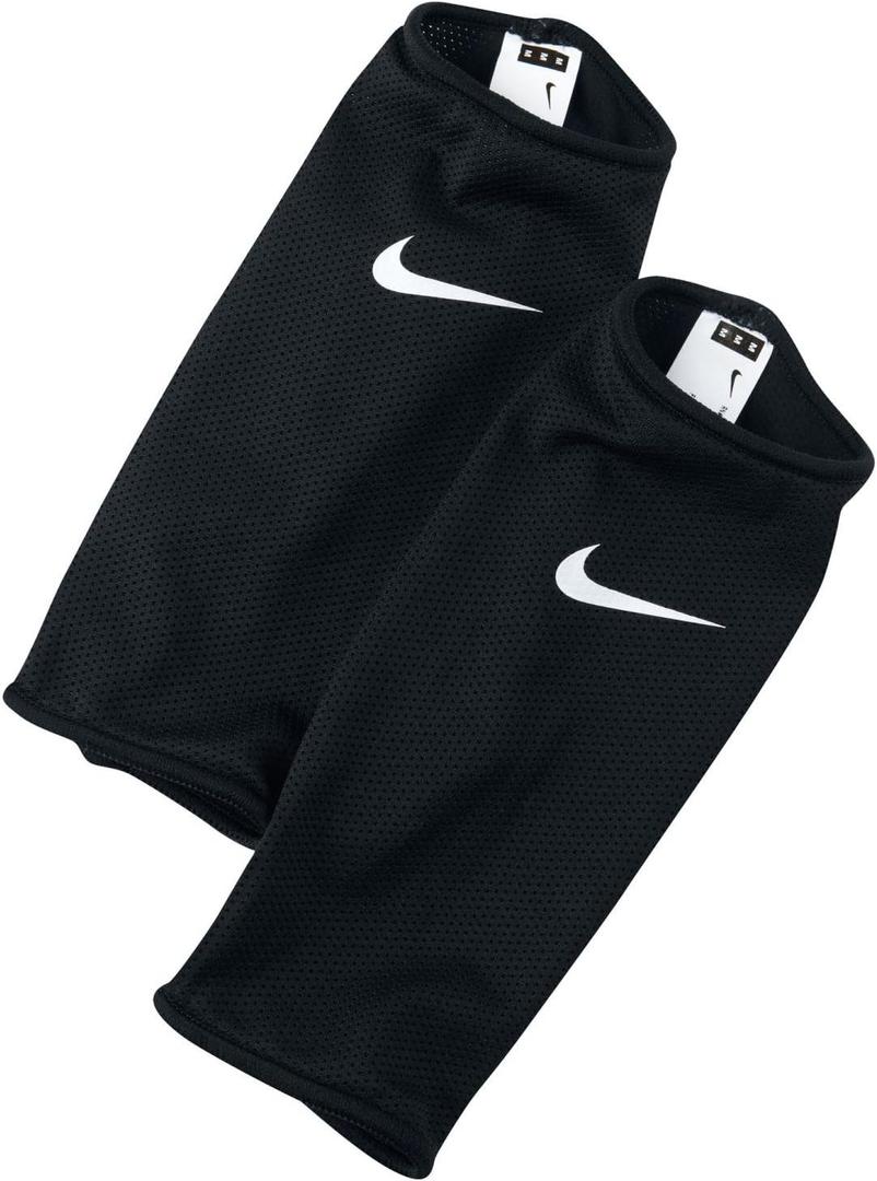 Nike Guard Lock Sleeves, Soccer shin Pads (Large, BLACK)