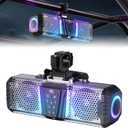 KEMIMOTO Midnight S40B 16-inch UTV Sound Bar Built-in Battery, Quick Release, Waterproof IP66, Multicolor Lights Metal-Built Soundbar for UTV ATV Golf Cart Boat Fits 1"-2" Roll Bar