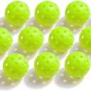 12-Pack Premium Pickleball Balls, 40 Holes Indoor Outdoor Fluorescent Green Balls, USAPA Approved Pickle Ball for Tournament Play Advanced Aerodynamics