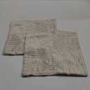 MIULEE Beige Pillow Covers 12x12 inch with Splicing Set of 2 Super Soft Boho Striped Christmas Pillow Covers Broadside Decorative Textured Throw Pillows for Couch Cushion Livingroom