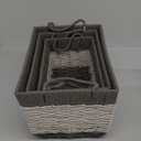 Scalloped Decor Basket for Living Room, Home, Bathroom 3 Pack 11.5x7.5 Inch, 13x9 Inch, 14.5x10 Inch