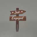 Just Engaged Cake Topper, Rustic Wood Engagement Party Sign for Couples, Proposal Celebration Decor, Bridal Shower Cake Decorations for Wedding