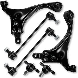 6Pcs Front Lower Control Arms Ball Joint Sway Bar End Compatible with Fit for Hyundai Elantra 2009 2010, Elantra Models with 2.0L Engine 2011 2012, Replace OE# K641580 K641581 K500074 K750032