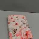 Rose Flowers Pillow Covers Pink Floral Green Leaves Set of 4 Flowering Shrub Natural Retro Cushion Covers 20x20 Watercolor Linen Square Pillowcases for Couch Sofa Bedroom Patio Farmhouse