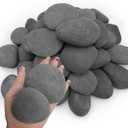 NUPICK 6lb Mexican Beach Pebbles, 2-3" Black River Rocks for Landscaping, Smooth Garden Rocks for Outdoor Paving, Natural Black Pebbles for Plants, Decorative Stones for Planters, Fish Tank, Fountain
