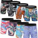 Xaanelr Men's Underwear Boxer Briefs Bamboo Viscose Trunks Soft Comfortable Multipack (US, Alpha, Small, Regular, Regular, B013 - Boxer Briefs - 8 Pack)