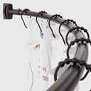 Adjustable Curved Shower Rod, 42-72 inches Extra Wide Shower Curtain Rod, Rust proof, Premium Stainless Steel, Curved Shower Rod for Bathroom Bronze