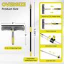 Window Squeegee with Extension Pole, 26FT Reach Squeegee for Window Cleaning, 2-in-1 Windows Washer, 180°Rotated Windows Cleaner Squeegees, Washable Window Squeegees for Home, Mirror, Car, 20FT