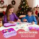 P&C Bead Bracelet Making Kit for Girls 8-12 DIY Bracelet Maker with 220+ Beads, Storage Box, Letter Stickers & Tools - Jewelry Making Kit for Kids Arts and Crafts Set Birthday Christmas Gift