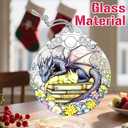 Christmas Ornaments: Stained Glass Ornament, Christmas Tree Ornament, Hanging Ornaments for Home Decor & Xmas Tree Decorations, Exquisite Holiday Decor, Gift & Holiday Present - Dragon of Book