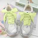 2 x Fishtail Pleated Shoe Laces: 2 Pairs 2.5 CM Wide Flat Ruffle Shoelaces