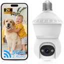 Light Bulb Security Cameras Wireless Outdoor, Lightbulb Security Camera Indoor Outside 2.4G 5GHz WiFi, Motion Detection Alarm, Two Way Talk, Human Detection, Night Vision Light Bulb Camera