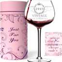 80TH Birthday Gifts for Women Vintage 1945 Engraved 80th Wine Glass, 80Year Old Birthday Decorations For Women, Funny 80 Bday Gifts Idea For Women, Friends, Daughter, Sister Mom - Turning 80 Present