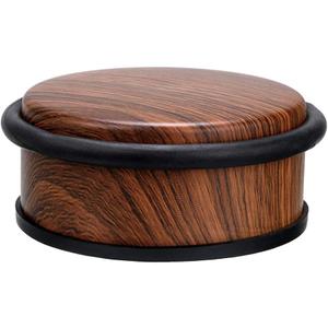 Sumnacon Heavy Duty No Drill Floor Door Stopper - Durability Stainless Steel Door Stops with Anti-Skid Rubber, Contemporary Decorative Door Wedge for Home Office Commercial Industrial, Woodgrain (4.1X1.7 Inch)