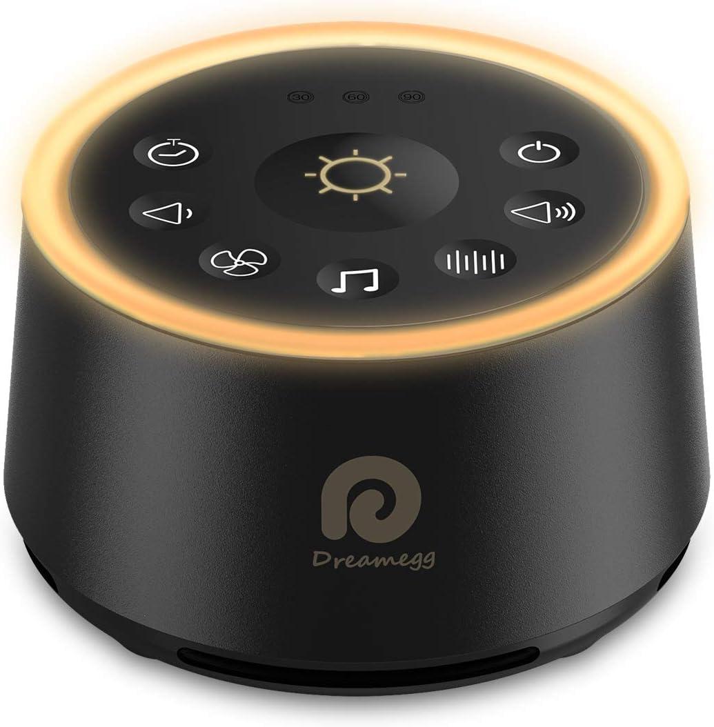 Dreamegg White Noise Machine - Sound Machine for Adult Baby Kid, Noise Machine for Sleeping with 24 Calming Sound, Ambient Nightlight, Continuous or Timer, Loud Sleep Machine for Home Nursery Office (Palm-sized (Standard))