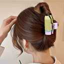 3 x Pencil Hair Claw Clips Cute Teacher Hair Clip for Long Thick Hair Funny Back To School Hair Accessories Strong Hold Acrylic Pencil Hair Jaw Barrettes for Teachers Appreciation Gift