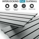 Brakki PVC Slat Wall Paneling 4x8 ft, Garage Organizer Storage System, Grey Slatwall Panels for Garage Organization Product, Heavy Duty Wall Mounted Tool Storage for Home