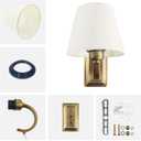 Wall Sconce Vintage Style Wall Light Fixture, Classic Wall Lamp for Indoor, Bedroom, Gold Iron Wall Lamp with Beige Fabric Shade