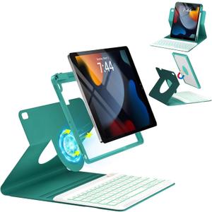 OYEEICE for iPad 9th Generation Case with Keyboard - Detachable Wireless Backlit Keyboard, Upgraded Magnetic Cover with Pencil Holder for iPad 9th/8th/7th Gen, iPad Pro 10.5" & iPad Air 3rd Gen - Teal