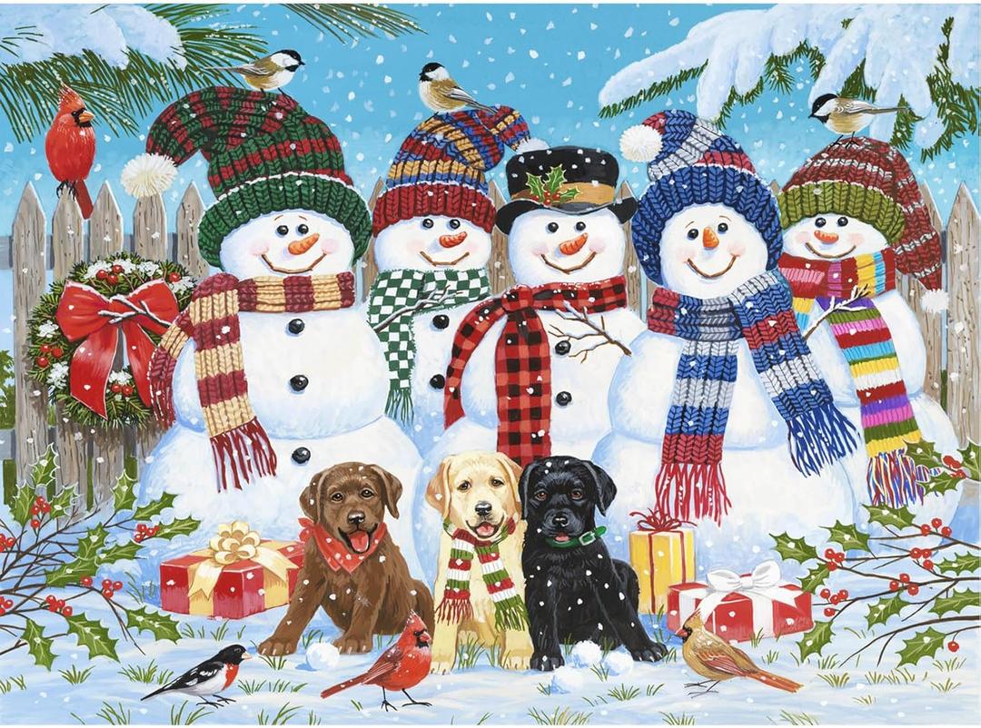 Jigsaw Puzzles for Adults 1000 Pieces- Christmas Winter Snowman Frosty Friends, Jigsaw Puzzles 1000 Pieces Interlock Perfectly Letter on Back with 1:1 Poster (27.6"x 19.7")