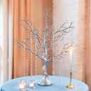 34" Manzanita Centerpiece Tree with 8 Acrylic Bead Chains for Wedding Banquet Birthday Party Event Tabletop Decorations(Silver, 34")