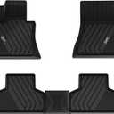 3W Floor Mats Custom Fit for BMW X5 (F15) 2014-2018 / BMW X6 (F16) 2015-2019, All Weather TPE Floor Liner for BMW X5 X6 1st & 2nd Row Accessories Car Mats