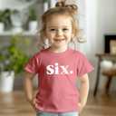 6th Birthday Shirt Girl Birthday Toddler Outfit 6 Year Old Girls six Happy Bday Sixth Gift (Pink)