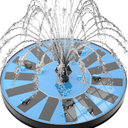 Solar Fountain Bird Bath Fountains Pump Upgraded 100% Glass Panel, Solar Powered Water Fountain with 8 Nozzles & 4 Fixers for Garden, Pond, Pool, Patio, Outdoor - No Battery Needed