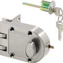 Prime-Line U 10817 Deadlock, Jimmy-Resistant, Single Cylinder Door Lock with a Satin Nickel Finish (Single Pack)