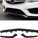 Front Bumper Chrome Trim Molding Compatible with Mercedes-Benz E Class 2014-2016 W212 E250 E350 E400 E500 E550 Does Not Fit 2 Door Coupe, L:A2128852774,R:A2128852874,MID:A2128852674(Black)