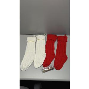 46 CM Knitted Christmas Stockings Gift Socks Hanging Decor Unique Color Set of 4 Big Size B