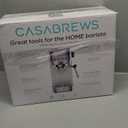 CASABREWS 3700 Essential Espresso Machine 20 Bar, Stainless Steel Cappuccino & Latte Machine with Steam Frother for Home, 43.9oz Water Tank, Coffee Gift for Women & Men, Silver