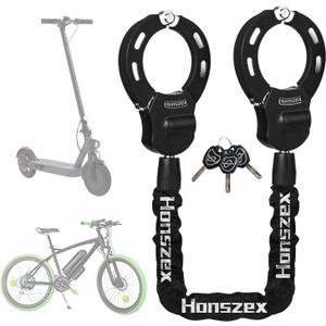 Scooter Lock, Bike Locks High Security with Key, 36.22inch Heavy Duty Bike Lock Chain, Accessories for Electric Scooter, E-Bikes (Black)